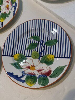 Vintage Tiffany & Co Este Ceramiche Set of 6 Dinner Plates - Made in Italy RARE!